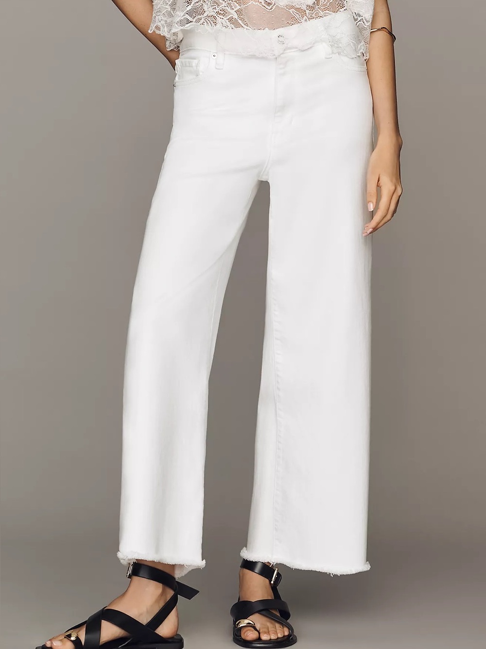FRAME Le Slim Palazzo High-Rise Cropped Wide-Leg Jeans